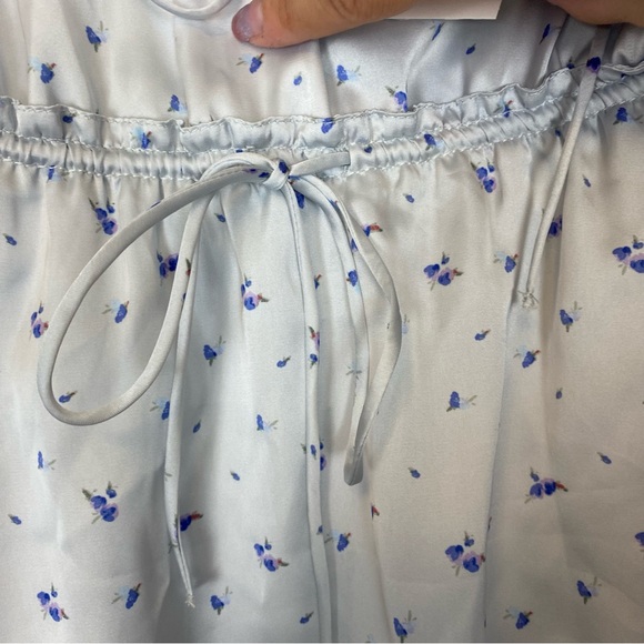 Zara Satin Tiered Ditsy Floral Mini Skirt Size XL - Picture 4 of 13